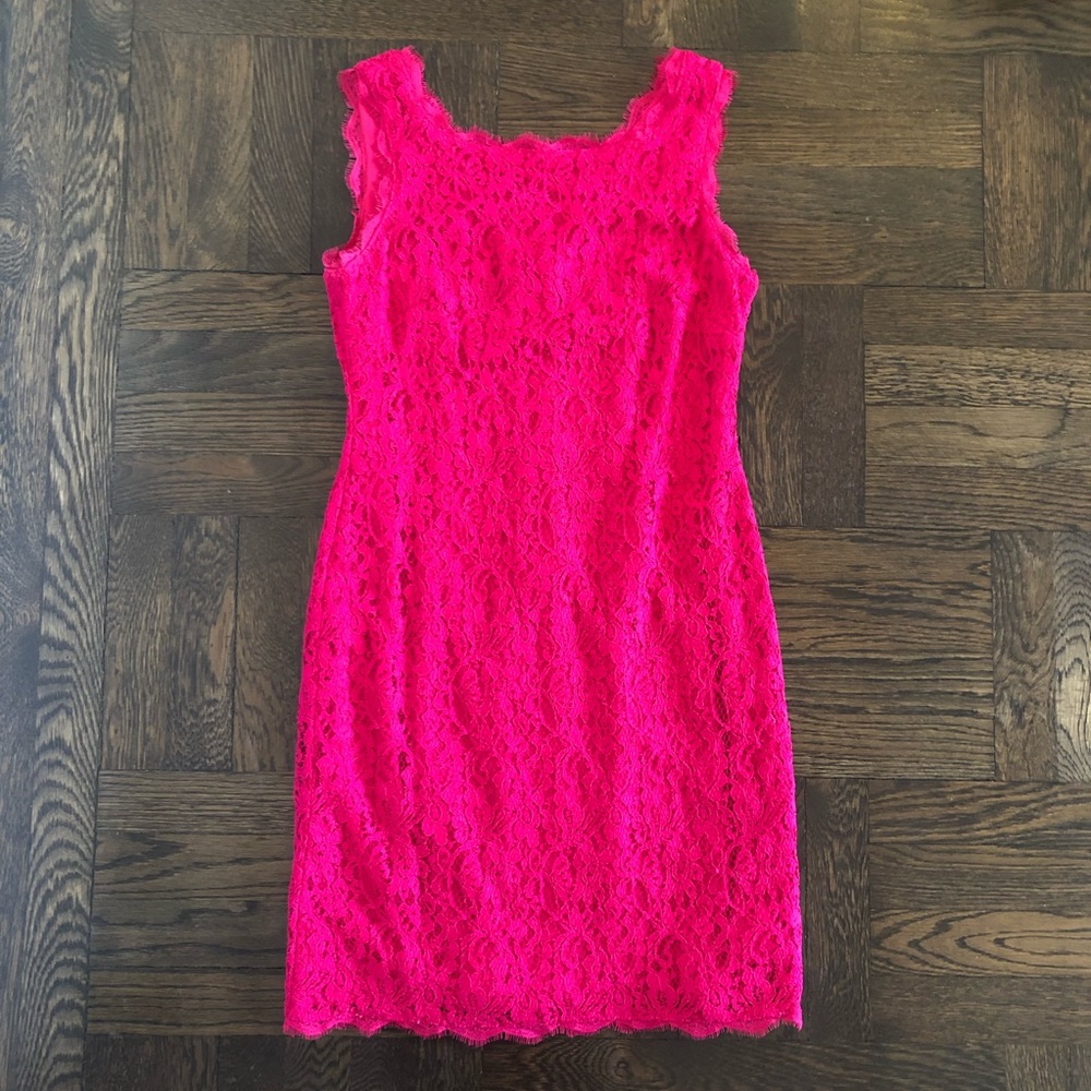 Adrianna Papell Pink Lace Dress